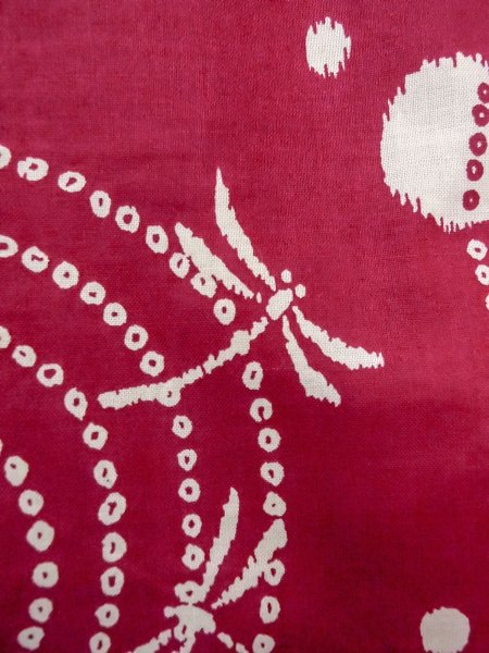 画像6: O0228S 女性用浴衣（海外製）  綿 鮮やか赤色, 丸 【中古】【USED】【リサイクル】 ★☆☆☆☆【O0228S】 (6)