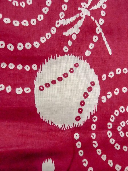 画像7: O0228S 女性用浴衣（海外製）  綿 鮮やか赤色, 丸 【中古】【USED】【リサイクル】 ★☆☆☆☆【O0228S】 (7)