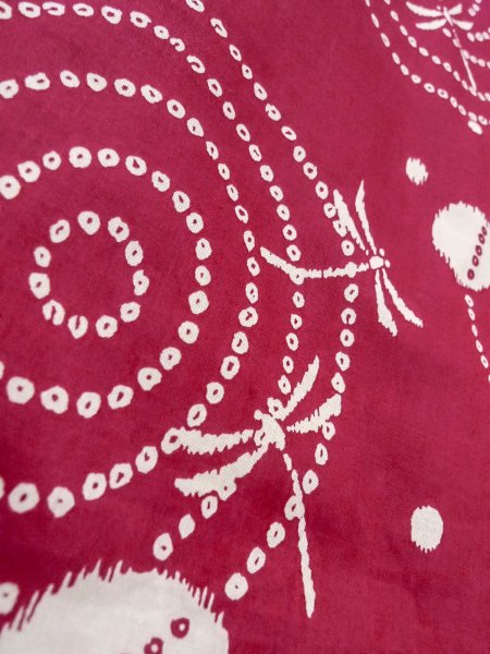 画像8: O0228S 女性用浴衣（海外製）  綿 鮮やか赤色, 丸 【中古】【USED】【リサイクル】 ★☆☆☆☆【O0228S】 (8)