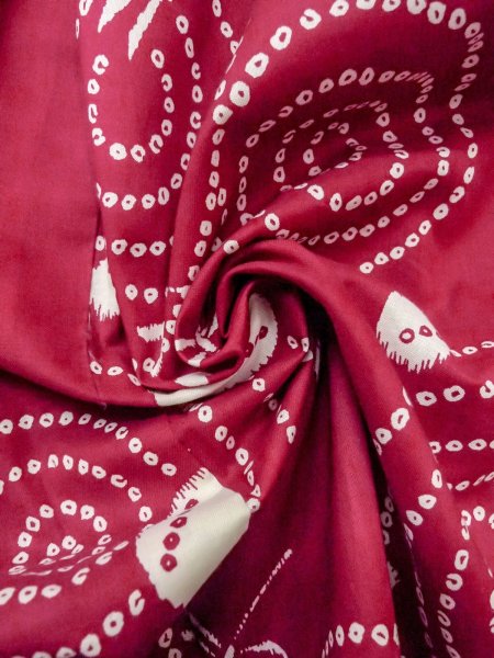 画像11: O0228S 女性用浴衣（海外製）  綿 鮮やか赤色, 丸 【中古】【USED】【リサイクル】 ★☆☆☆☆【O0228S】 (11)