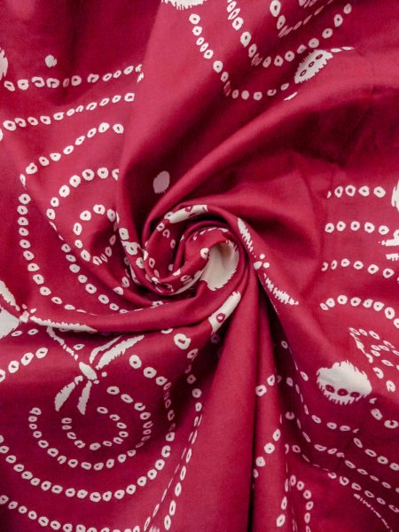 画像12: O0228S 女性用浴衣（海外製）  綿 鮮やか赤色, 丸 【中古】【USED】【リサイクル】 ★☆☆☆☆【O0228S】 (12)