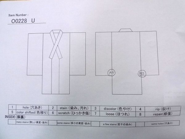 画像13: O0228U 女性用浴衣（海外製）  麻 薄い灰色, 桜 【中古】【USED】【リサイクル】 ★☆☆☆☆【O0228U】 (13)