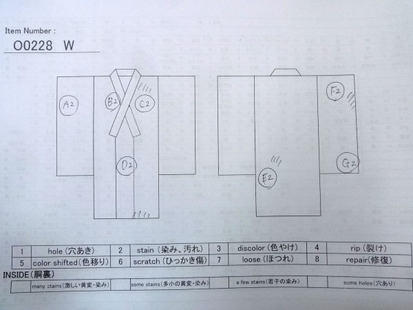 画像13: O0228W 女性用浴衣（海外製）  綿 青み灰色, あやめ 【中古】【USED】【リサイクル】 ★★☆☆☆【O0228W】 (13)