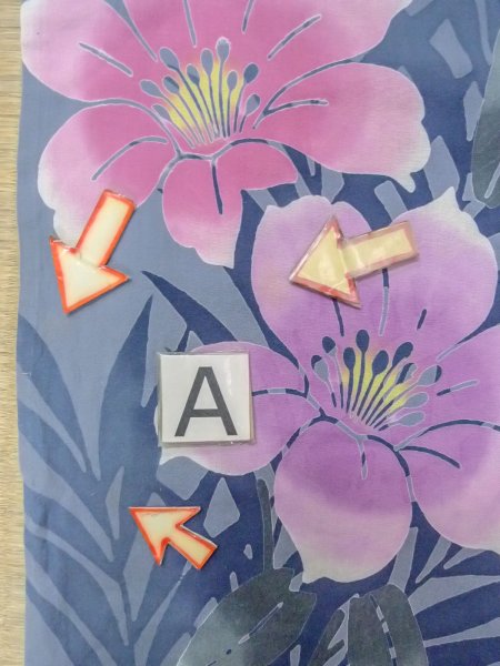 画像14: O0228W 女性用浴衣（海外製）  綿 青み灰色, あやめ 【中古】【USED】【リサイクル】 ★★☆☆☆【O0228W】 (14)