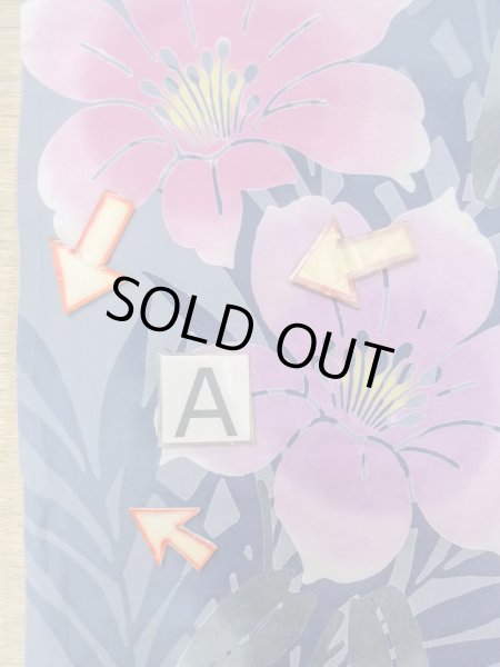 画像14: O0228W 女性用浴衣（海外製）  綿 青み灰色, あやめ 【中古】【USED】【リサイクル】 ★★☆☆☆【O0228W】 (14)