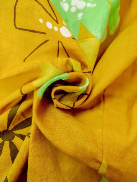 画像11: O0228X 女性用浴衣（海外製）  綿 山吹, 花 【中古】【USED】【リサイクル】 ★★★☆☆【O0228X】 (11)