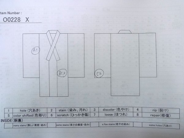 画像13: O0228X 女性用浴衣（海外製）  綿 山吹, 花 【中古】【USED】【リサイクル】 ★★★☆☆【O0228X】 (13)