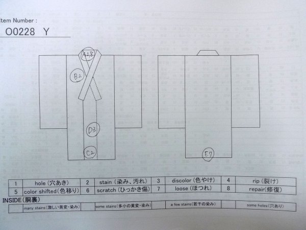 画像13: O0228Y 女性用浴衣（日本製）  綿 淡い藤色, 花 【中古】【USED】【リサイクル】 ★★★☆☆【O0228Y】 (13)