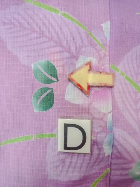 画像18: O0228Y 女性用浴衣（日本製）  綿 淡い藤色, 花 【中古】【USED】【リサイクル】 ★★★☆☆【O0228Y】 (18)