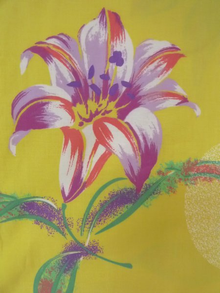 画像6: O0228Z 女性用浴衣（海外製）  綿 淡い黄色, 花 【中古】【USED】【リサイクル】 ★★★★☆【O0228Z】 (6)