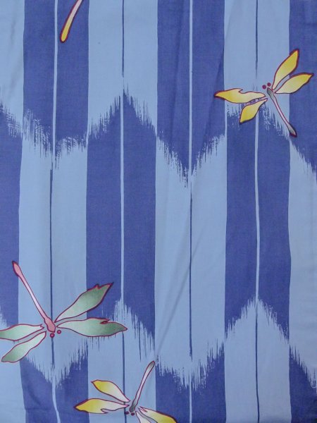 画像4: O0301A 女性用浴衣（海外製）  綿 灰色がかった水色,  【中古】【USED】【リサイクル】 ★★☆☆☆【O0301A】 (4)