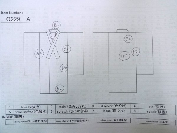 画像13: O0301A 女性用浴衣（海外製）  綿 灰色がかった水色,  【中古】【USED】【リサイクル】 ★★☆☆☆【O0301A】 (13)