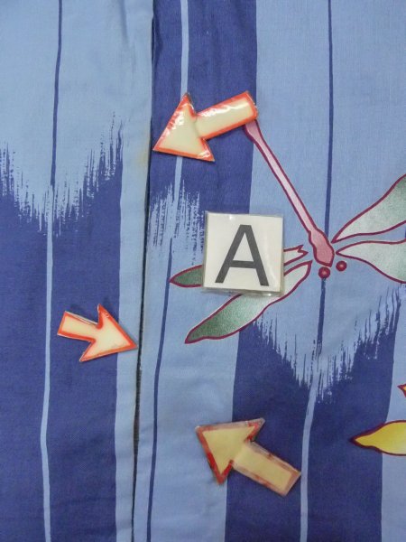 画像14: O0301A 女性用浴衣（海外製）  綿 灰色がかった水色,  【中古】【USED】【リサイクル】 ★★☆☆☆【O0301A】 (14)