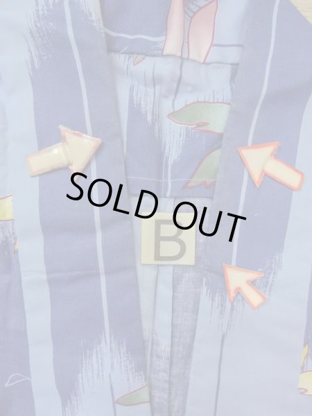 画像15: O0301A 女性用浴衣（海外製）  綿 灰色がかった水色,  【中古】【USED】【リサイクル】 ★★☆☆☆【O0301A】 (15)