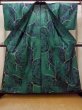 画像2: O0301B 女性用浴衣（日本製）  綿 緑色, 花 【中古】【USED】【リサイクル】 ★★★★☆【O0301B】 (2)