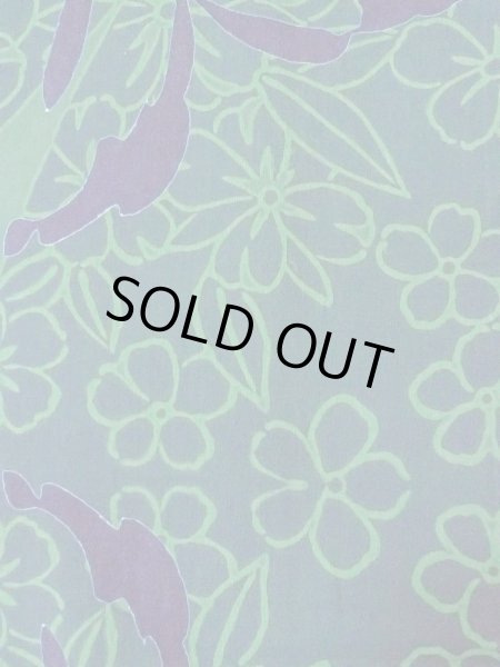 画像6: O0301B 女性用浴衣（日本製）  綿 緑色, 花 【中古】【USED】【リサイクル】 ★★★★☆【O0301B】 (6)