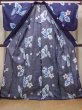 画像2: O0301C 女性用浴衣（海外製）  綿 紺, 花 【中古】【USED】【リサイクル】 ★★★★☆【O0301C】 (2)