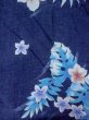 画像3: O0301C 女性用浴衣（海外製）  綿 紺, 花 【中古】【USED】【リサイクル】 ★★★★☆【O0301C】 (3)