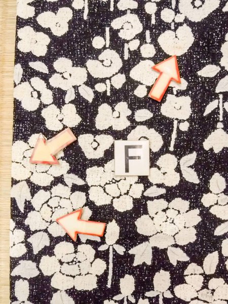 画像19: O0312C 女性用小紋  シルク(正絹) 黒, 花 【中古】【USED】【リサイクル】 ★★☆☆☆【O0312C】 (19)
