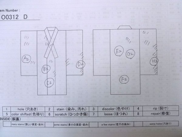 画像13: O0312D 女性用小紋  シルク(正絹) オフ ホワイト, 桜 【中古】【USED】【リサイクル】 ★★☆☆☆【O0312D】 (13)