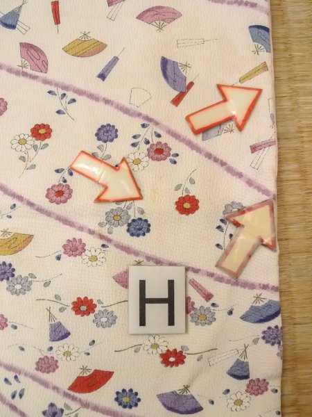 画像21: O0312E 女性用小紋  シルク(正絹) オフ ホワイト, 菊 【中古】【USED】【リサイクル】 ★★☆☆☆【O0312E】 (21)