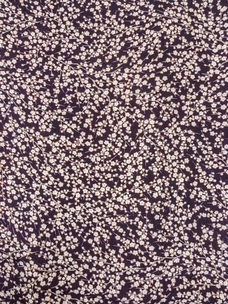 画像4: O0312F 女性用小紋  シルク(正絹) 深い紫色, 梅 【中古】【USED】【リサイクル】 ★★☆☆☆【O0312F】 (4)