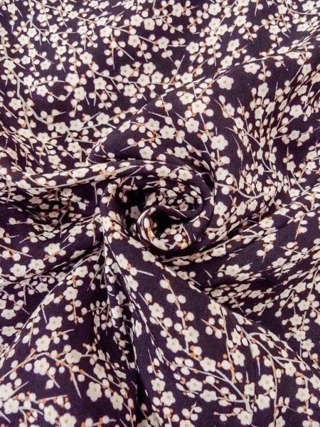 画像12: O0312F 女性用小紋  シルク(正絹) 深い紫色, 梅 【中古】【USED】【リサイクル】 ★★☆☆☆【O0312F】 (12)