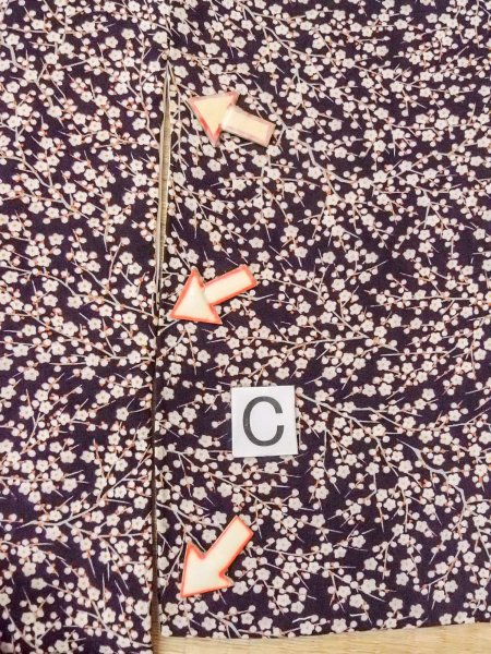 画像16: O0312F 女性用小紋  シルク(正絹) 深い紫色, 梅 【中古】【USED】【リサイクル】 ★★☆☆☆【O0312F】 (16)