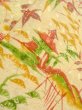 画像9: O0312L 女性用小紋  シルク（正絹） 淡い薄い黄色, 梅 【中古】【USED】【リサイクル】 ★★★☆☆【O0312L】 (9)
