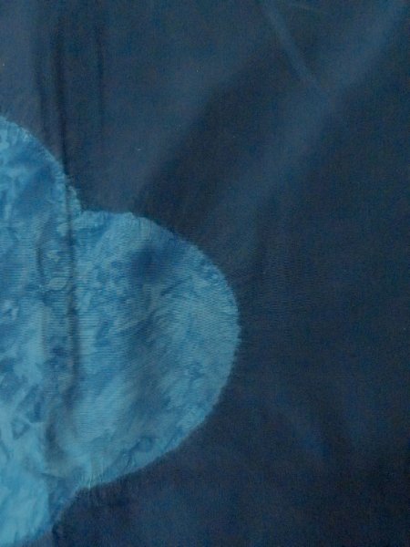 画像7: O0312N 男性用羽織 結城紬 シルク（正絹） 淡い灰色, 亀甲 【中古】【USED】【リサイクル】 ★★★☆☆【O0312N】 (7)