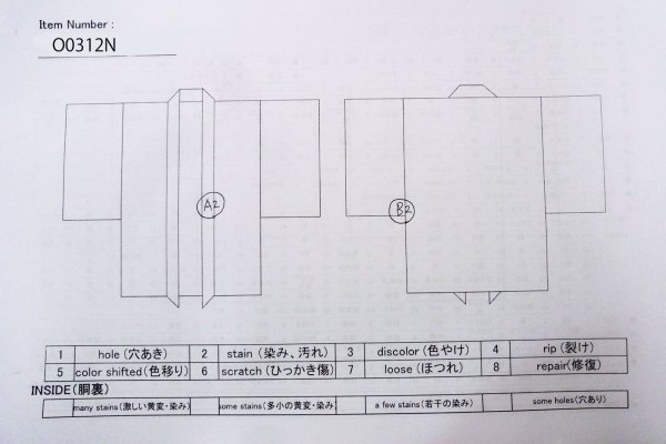 画像18: O0312N 男性用羽織 結城紬 シルク（正絹） 淡い灰色, 亀甲 【中古】【USED】【リサイクル】 ★★★☆☆【O0312N】 (18)