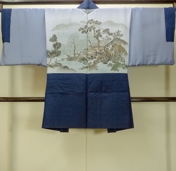 画像3: O0312P 男性用羽織  シルク（正絹） 深い紺,  【中古】【USED】【リサイクル】 ★★★★☆【O0312P】 (3)