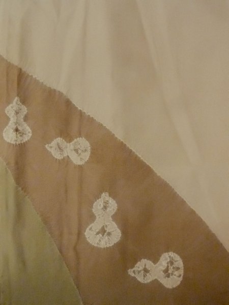 画像5: O0312R 男性用羽織 大島紬 シルク（正絹） 灰色, 亀甲 【中古】【USED】【リサイクル】 ★★★☆☆【O0312R】 (5)