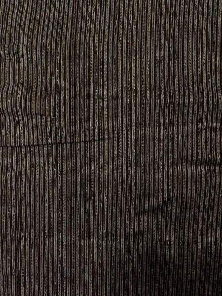 画像6: O0312S 男性用着物 大島紬 シルク（正絹） 黒, 縞 【中古】【USED】【リサイクル】 ★★★☆☆【O0312S】 (6)