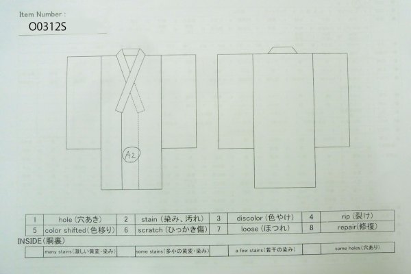 画像13: O0312S 男性用着物 大島紬 シルク（正絹） 黒, 縞 【中古】【USED】【リサイクル】 ★★★☆☆【O0312S】 (13)