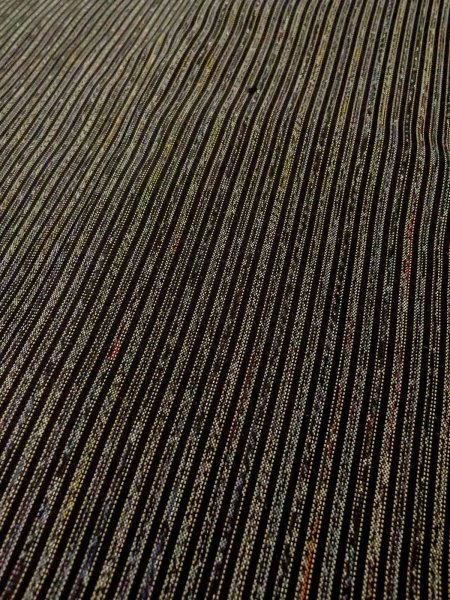 画像14: O0312T 男性用羽織 大島紬 シルク（正絹） 黒, 縞 【中古】【USED】【リサイクル】 ★★★★☆【O0312T】 (14)