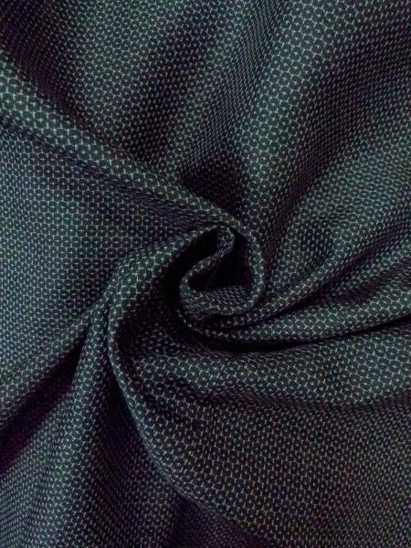 画像21: O0312V 男性用羽織  シルク（正絹） 深い藍, 亀甲 【中古】【USED】【リサイクル】 ★★☆☆☆【O0312V】 (21)