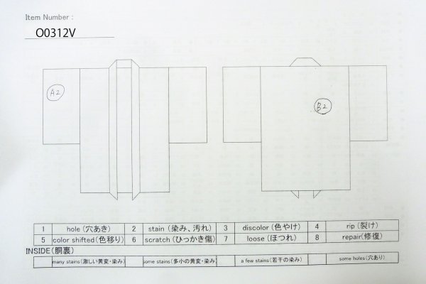 画像22: O0312V 男性用羽織  シルク（正絹） 深い藍, 亀甲 【中古】【USED】【リサイクル】 ★★☆☆☆【O0312V】 (22)