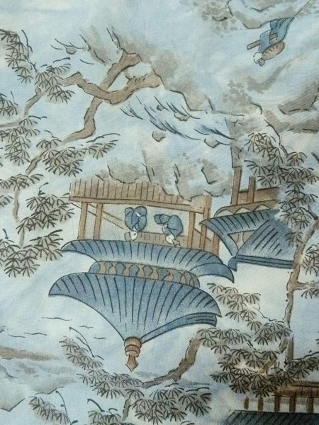 画像9: O0312X 男性用羽織 結城紬 シルク（正絹） 薄い灰色,  【中古】【USED】【リサイクル】 ★★★★☆【O0312X】 (9)