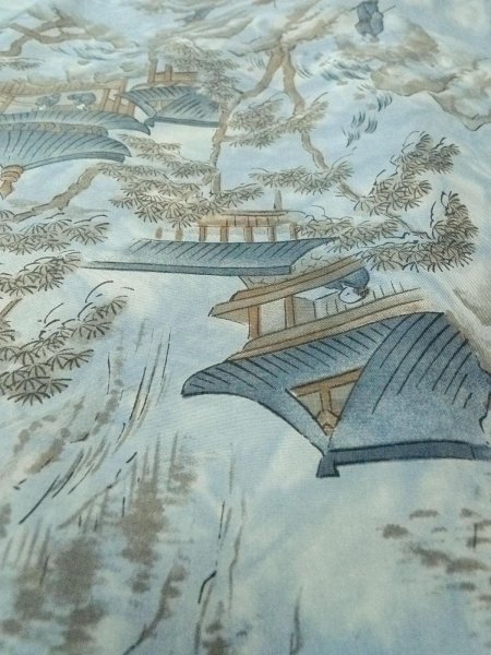 画像10: O0312X 男性用羽織 結城紬 シルク（正絹） 薄い灰色,  【中古】【USED】【リサイクル】 ★★★★☆【O0312X】 (10)