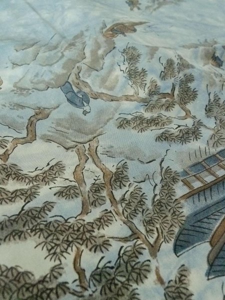 画像11: O0312X 男性用羽織 結城紬 シルク（正絹） 薄い灰色,  【中古】【USED】【リサイクル】 ★★★★☆【O0312X】 (11)