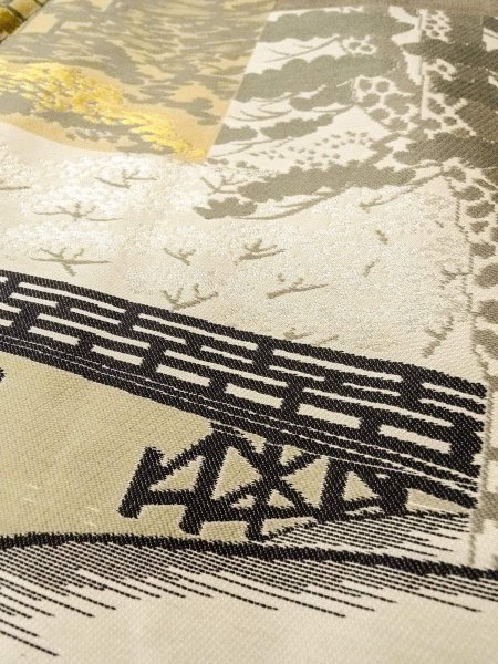 画像9: O0313B 男性用羽織 大島紬 シルク（正絹） 紺, 亀甲 【中古】【USED】【リサイクル】 ★★★☆☆【O0313B】 (9)