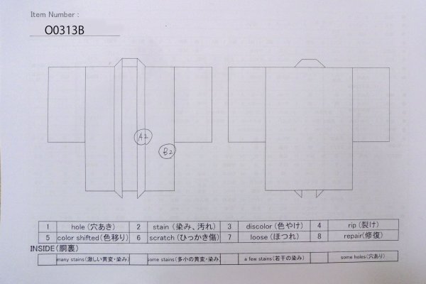 画像18: O0313B 男性用羽織 大島紬 シルク（正絹） 紺, 亀甲 【中古】【USED】【リサイクル】 ★★★☆☆【O0313B】 (18)
