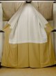 画像2: O0328B 女性用紬  シルク（正絹） 灰色がかった緑色, 唐花 【中古】【USED】【リサイクル】 ★★★☆☆【O0328B】 (2)