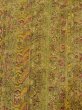 画像6: O0328B 女性用紬  シルク（正絹） 灰色がかった緑色, 唐花 【中古】【USED】【リサイクル】 ★★★☆☆【O0328B】 (6)