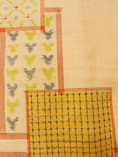 画像5: O0328C 女性用紬  シルク(正絹) ベージュ, 四角 【中古】【USED】【リサイクル】 ★★★☆☆【O0328C】 (5)