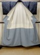 画像2: O0328D 女性用紬 十日町紬 シルク（正絹） 紺, 菊 【中古】【USED】【リサイクル】 ★★★☆☆【O0328D】 (2)
