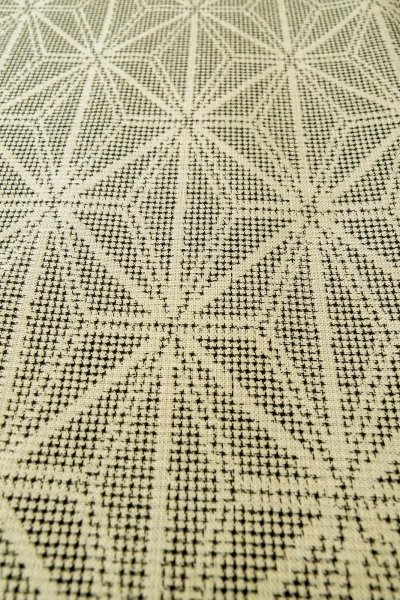 画像7: O0328E 女性用紬  シルク(正絹) 黒, 麻の葉 【中古】【USED】【リサイクル】 ★★☆☆☆【O0328E】 (7)