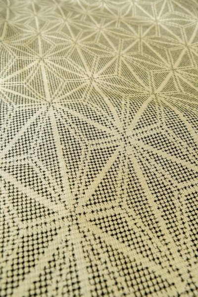 画像8: O0328E 女性用紬  シルク(正絹) 黒, 麻の葉 【中古】【USED】【リサイクル】 ★★☆☆☆【O0328E】 (8)