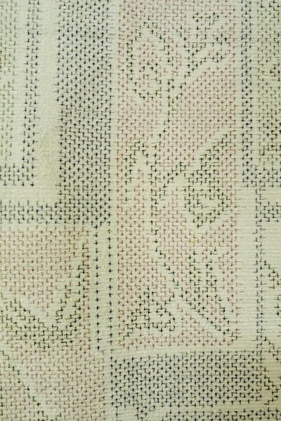 画像5: O0328F 女性用紬  シルク(正絹) 淡い水色, 花 【中古】【USED】【リサイクル】 ★☆☆☆☆【O0328F】 (5)